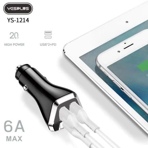 شارژر فندکی خودرو یس پلاس مدل YesPlus-ys1214