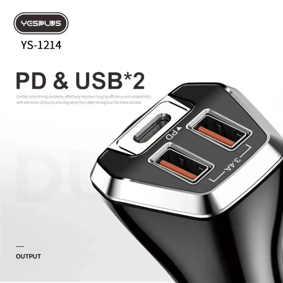 شارژر فندکی خودرو یس پلاس مدل YesPlus-ys1214